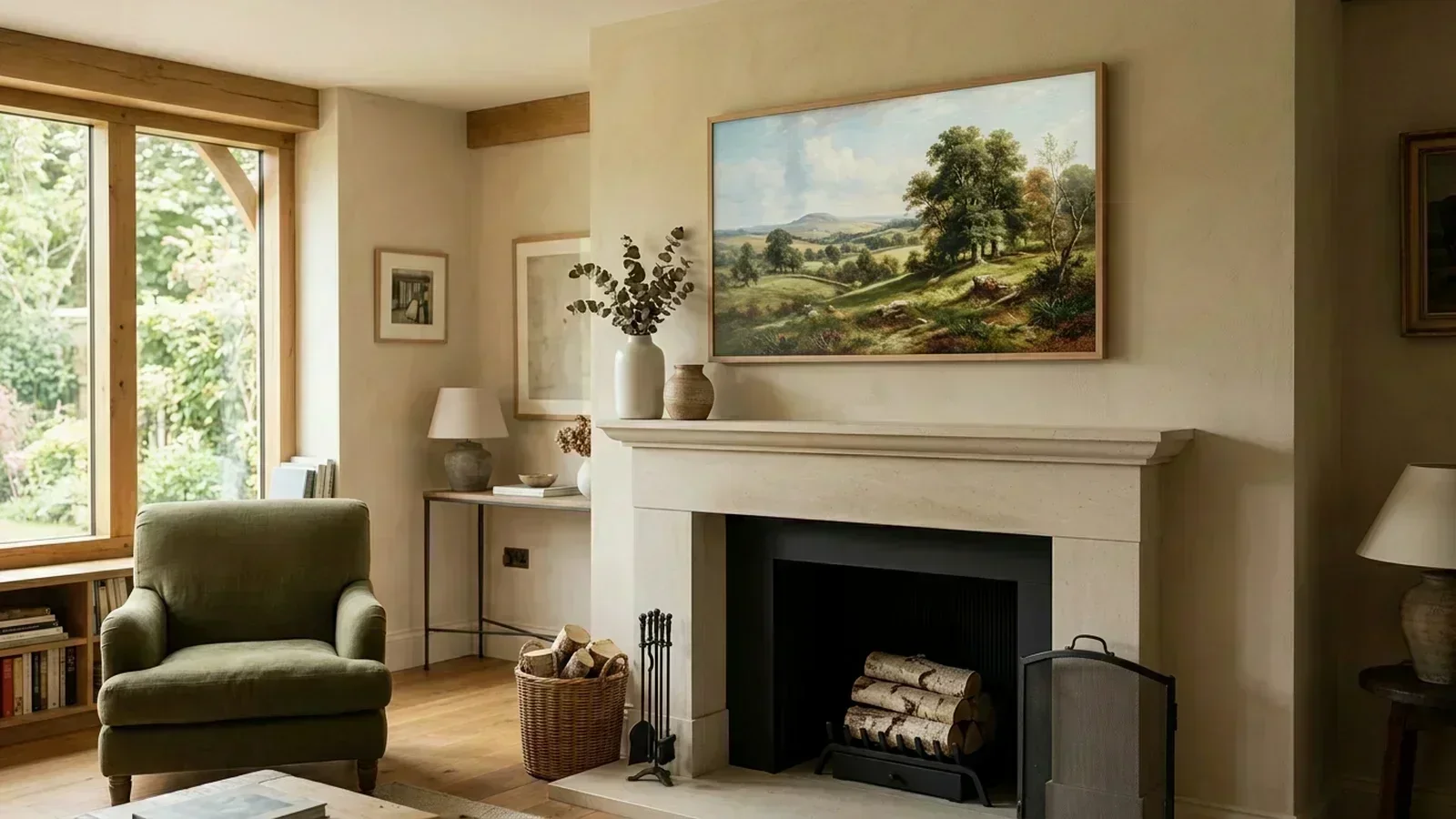 Samsung The Frame TV flush mounted like real art in Bradford