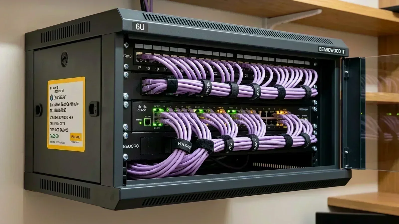 Neat patch panel and network rack installation in Bradford