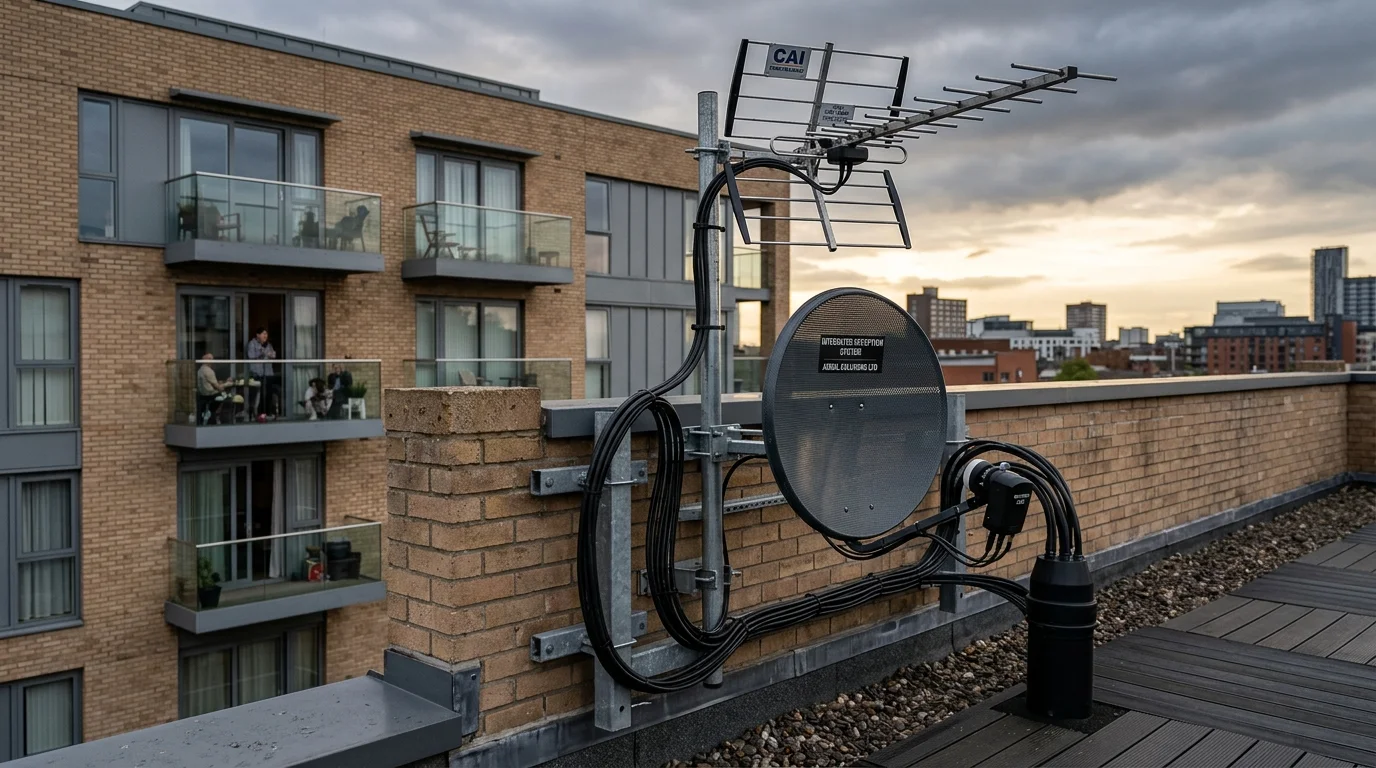 Commercial Communal Satellite Dish & IRS System Installation for UK Apartment Blocks