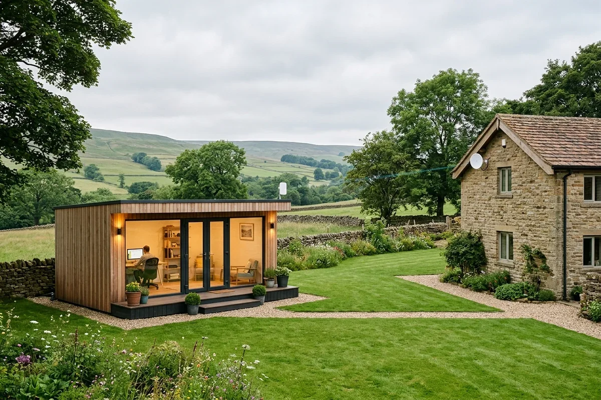 Starlink into office in garden Guiseley wireless bridge link in Ranmoor