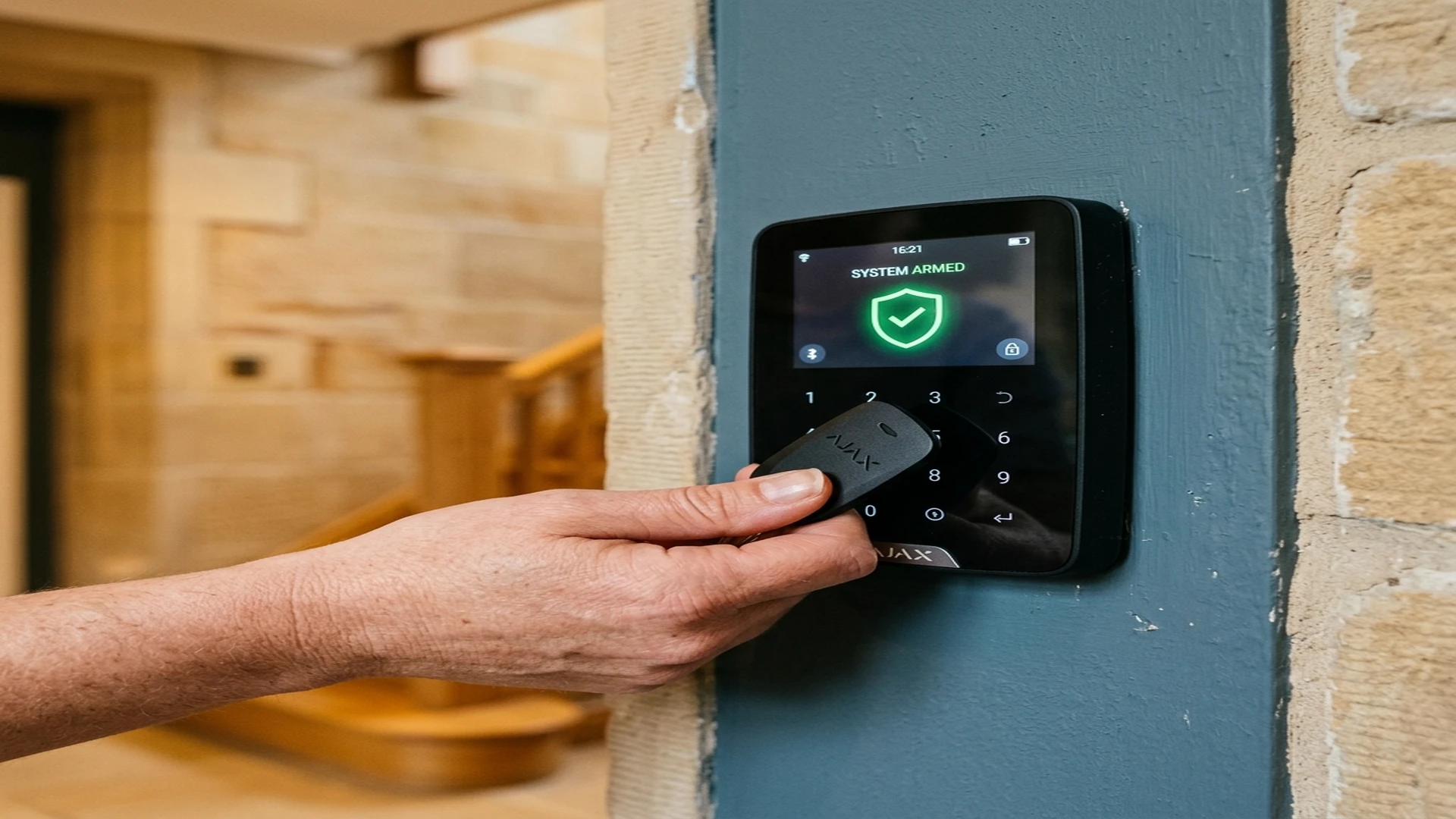 Ajax wireless Grade 2 security hub and keypad installed in Halifax property