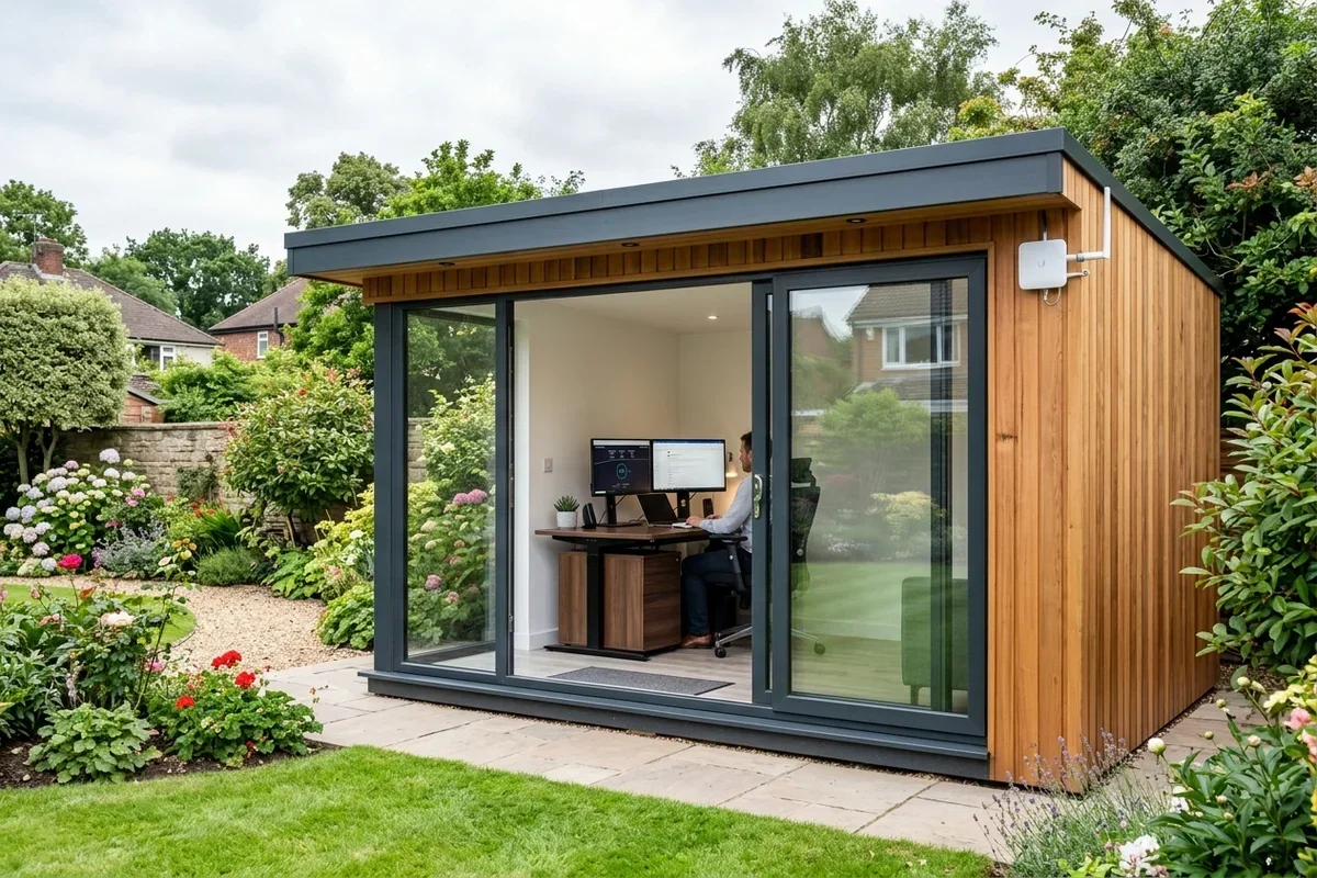 Starlink into office in garden Hucknall wireless bridge link in West Hucknall