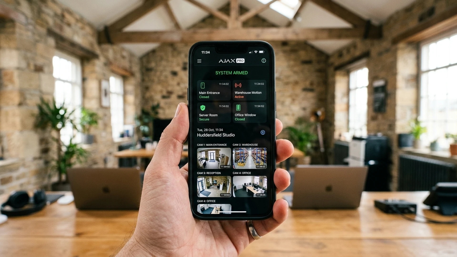 Ajax smart alarm automation scenario and smartphone app control in Huddersfield