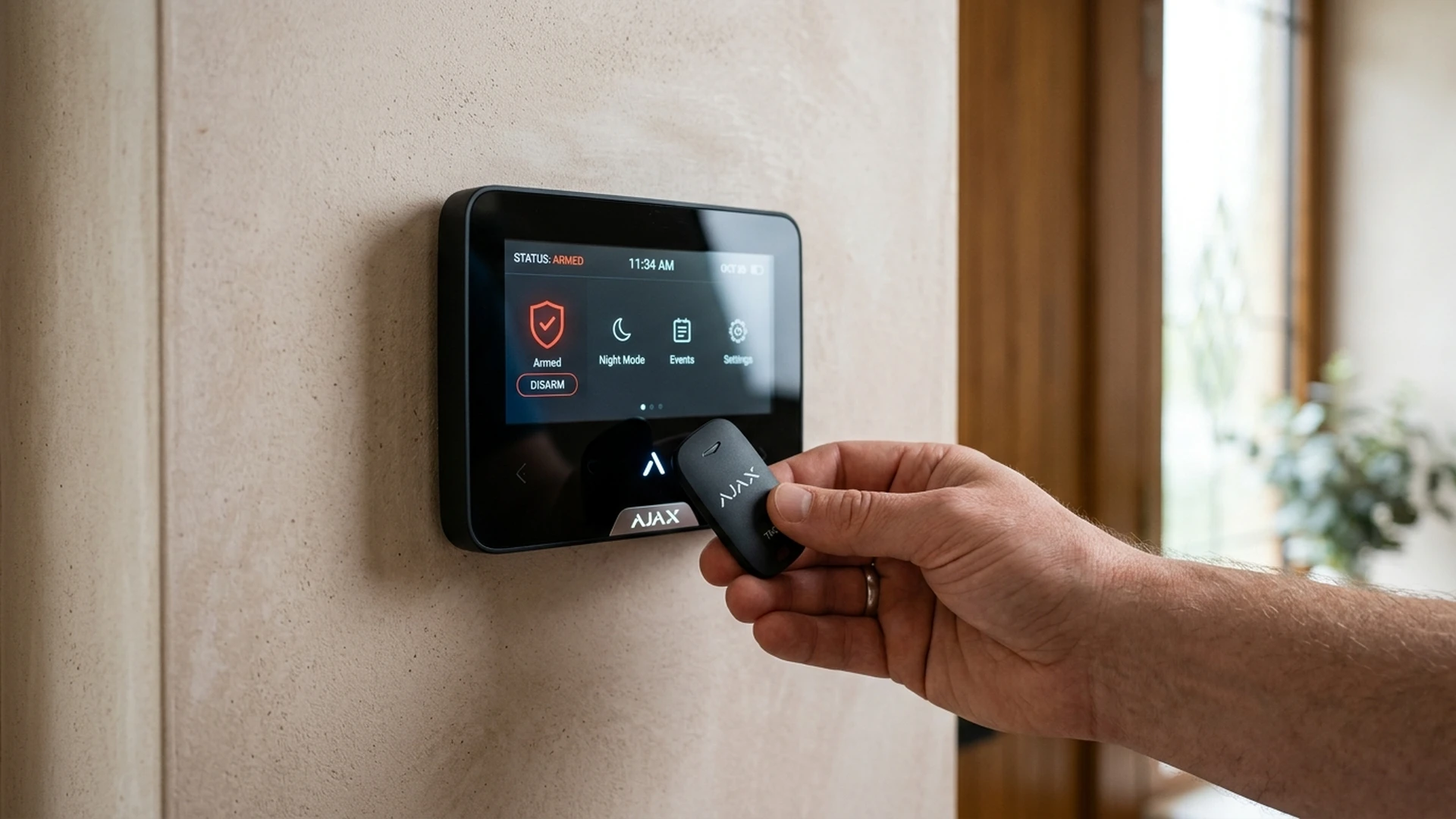 Ajax wireless Grade 2 security hub and keypad installed in Huddersfield property