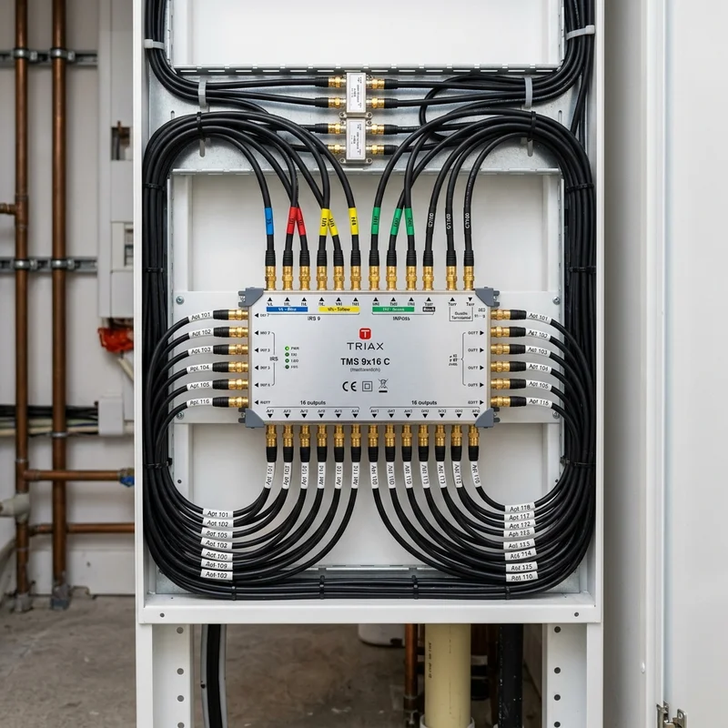 Communal IRS multiswitch distribution box for Blackpool flats