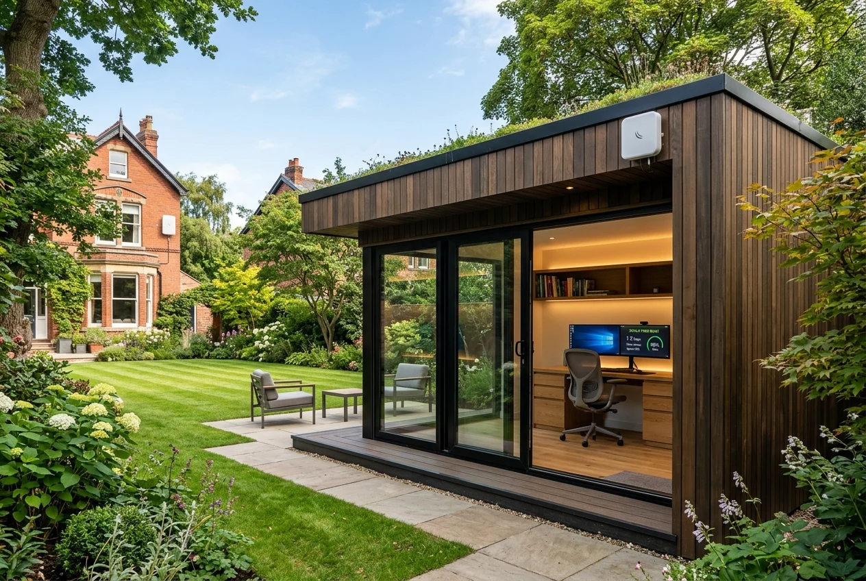 Starlink into office in garden Leeds wireless bridge link