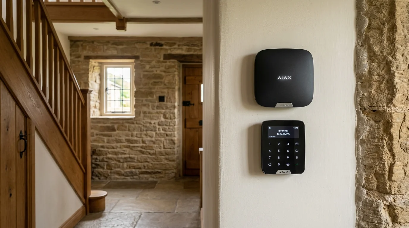 Certified Ajax smart alarm installation in an affluent Mellor BB2 residence