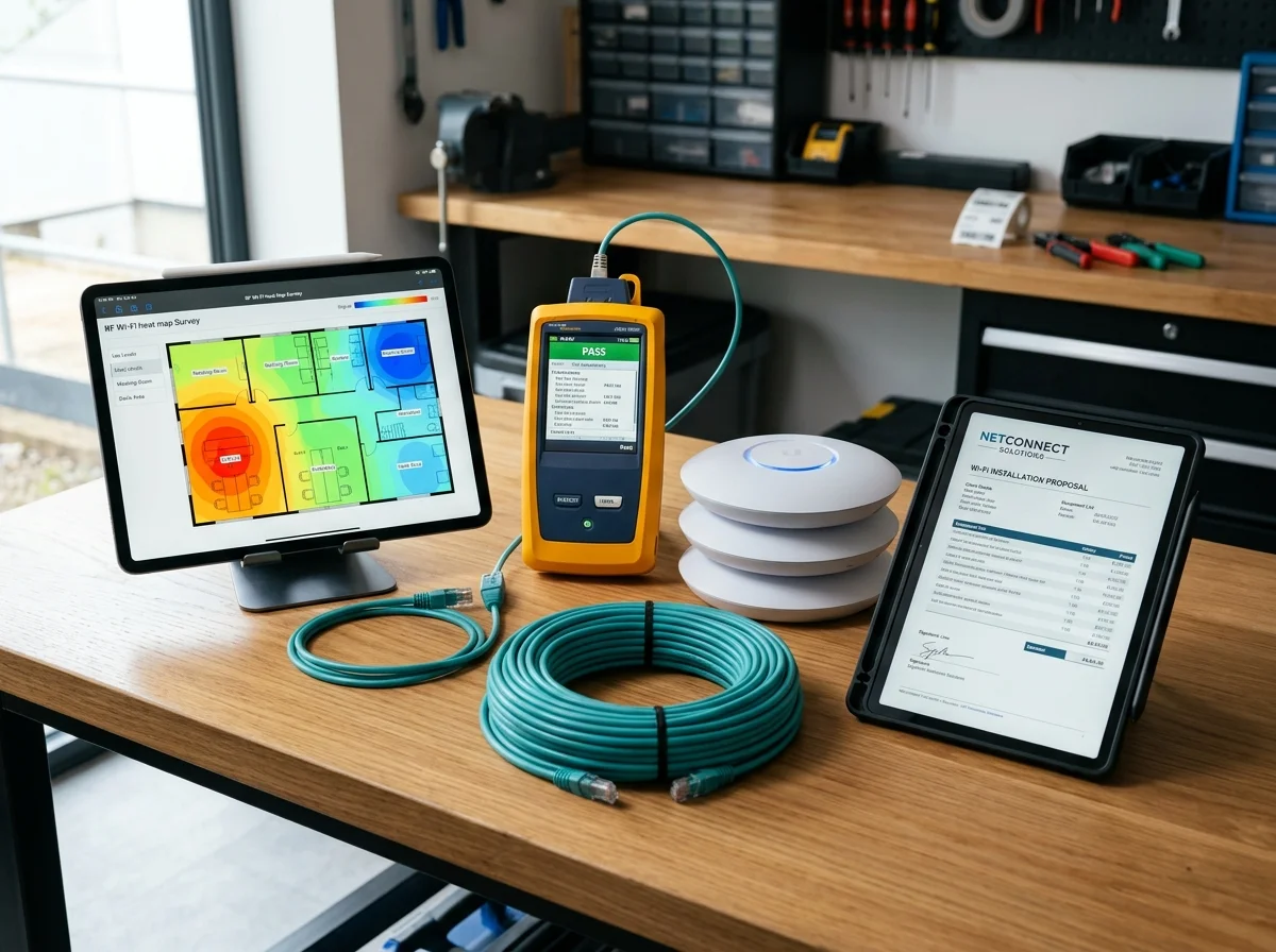Professional WiFi installation survey and spectrum testing equipment in Middlesbrough