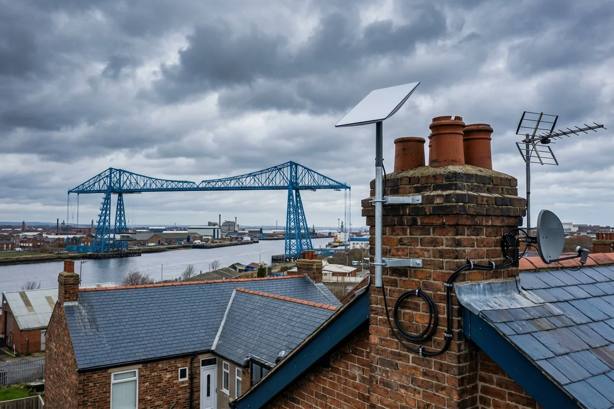 Starlink installation Middlesbrough certified local dish fitting on Victorian residence