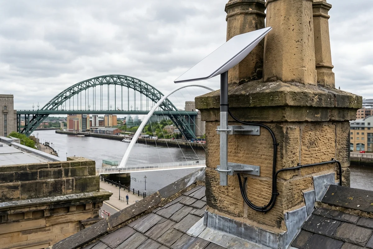 Starlink installation Newcastle certified local dish fitting on Victorian residence