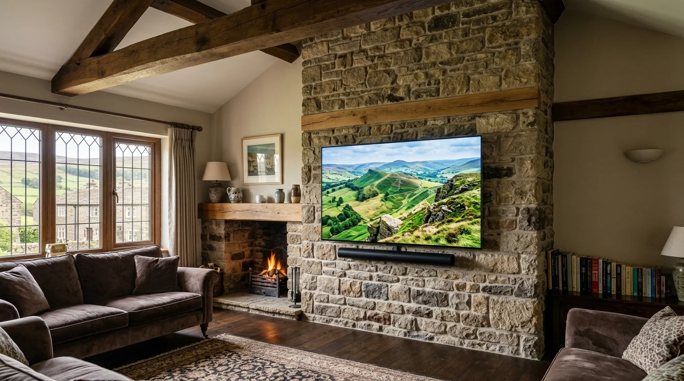 Professional TV Wall Mounting in Oldham with In-Wall Cable Concealment