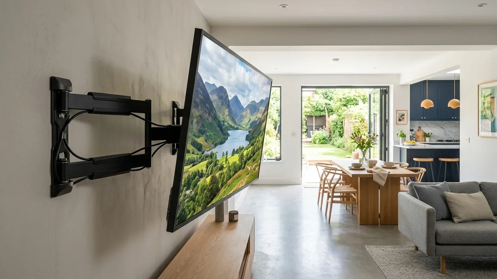 Heavy duty cantilever TV wall bracket installation in Pleasington