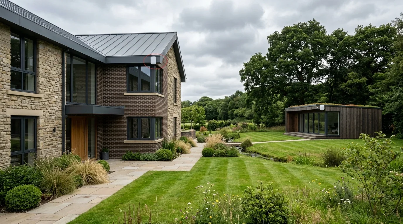 Starlink satellite internet linked to detached garden office in Pleasington