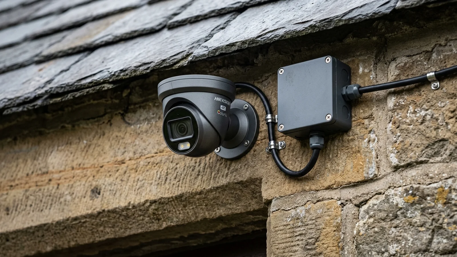 Hikvision 4K ColorVu CCTV camera providing full-colour night surveillance in Rawtenstall
