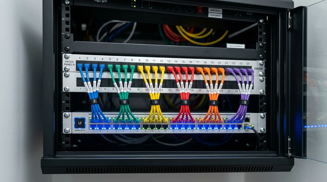 Cat6a Ethernet Data Cabling to RJ45 Wall Sockets