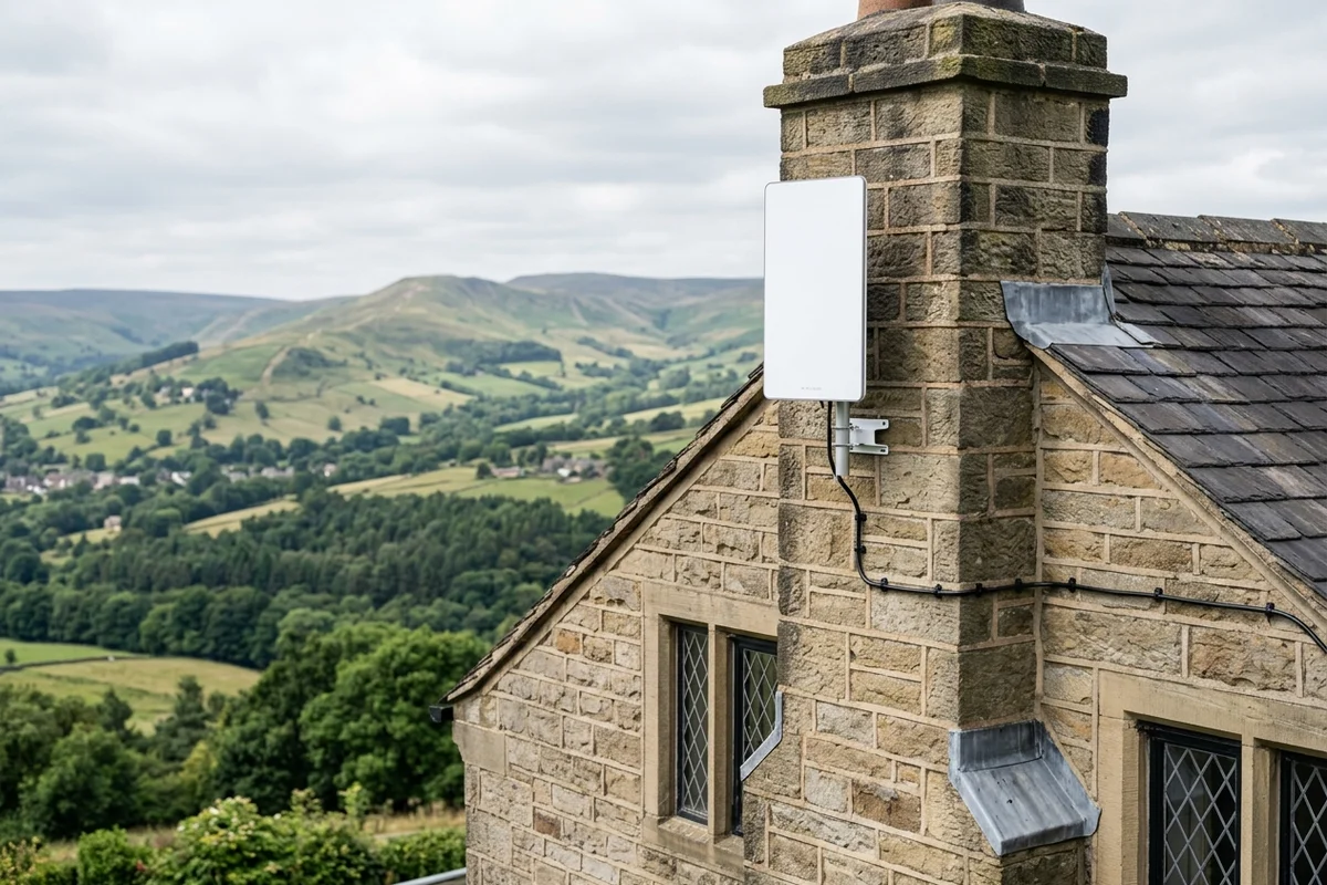 Starlink installation Sheffield certified local dish fitting on Victorian residence